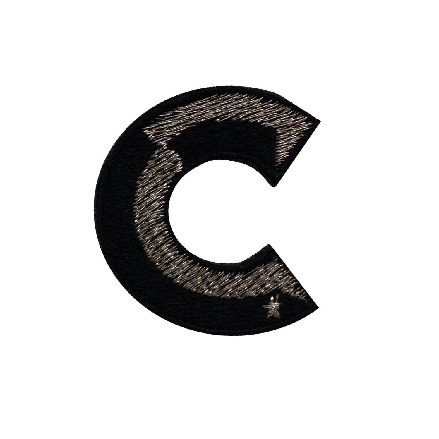 Label SINGLE LETTER MINI · schwarz/silber
