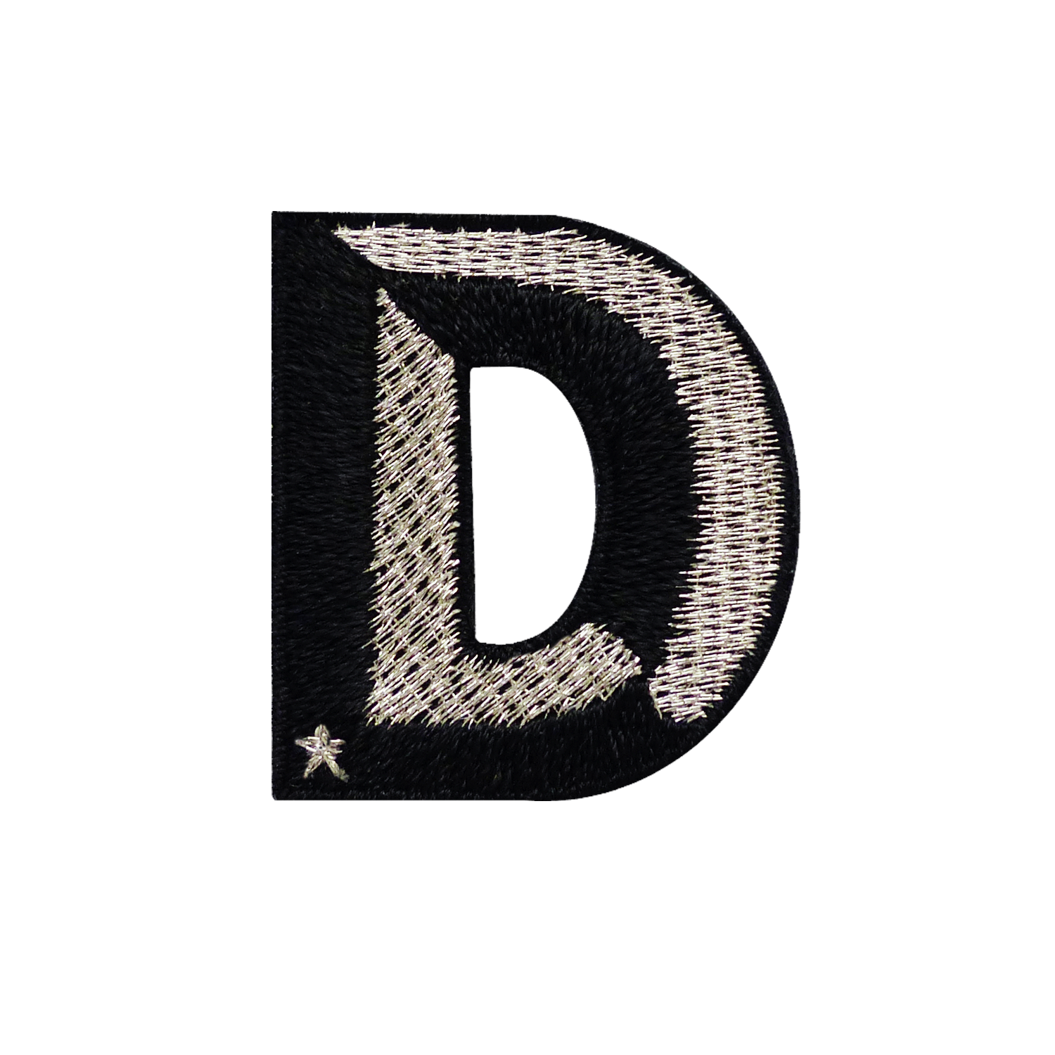 Label SINGLE LETTER MINI · schwarz/silber