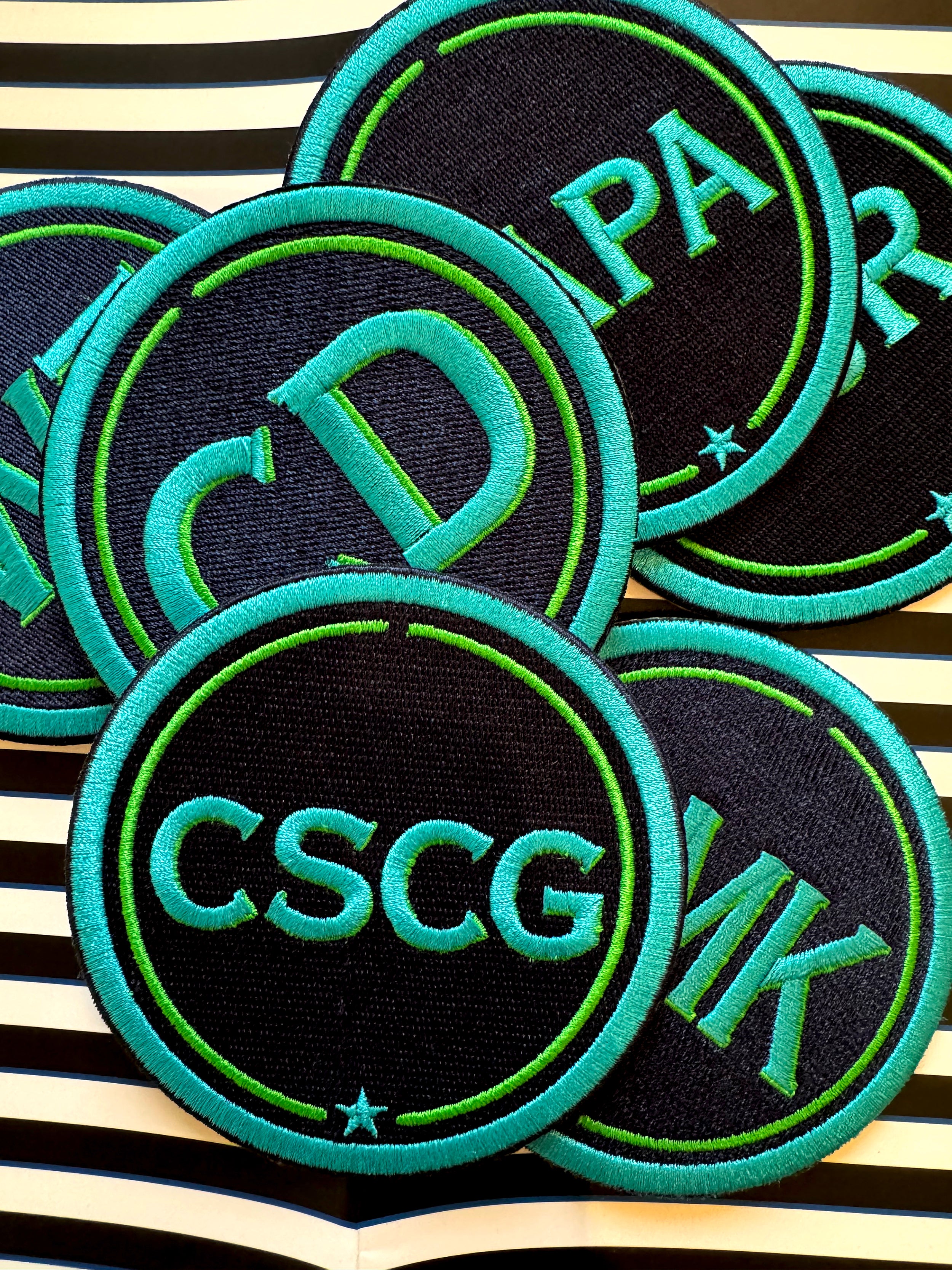 Label INITIALEN · 9cm · türkis/grün · personalisierbar