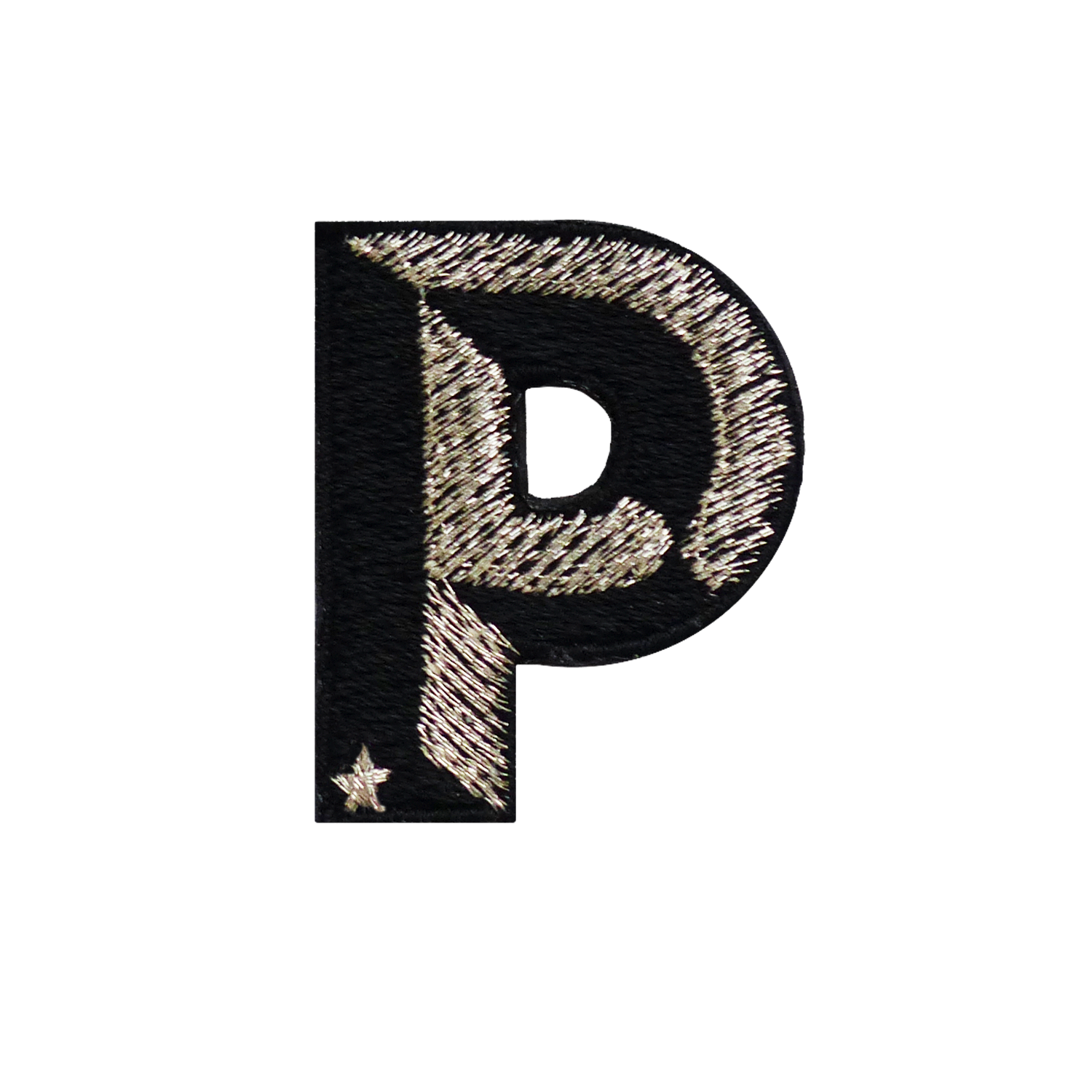 Label SINGLE LETTER MINI · schwarz/silber