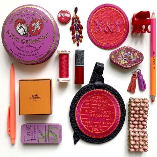 Gepäckanhänger CITIES · rot/pink · personalisierbar