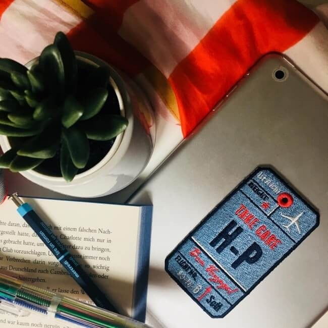 Label AIR TICKET · blau· personalisierbar