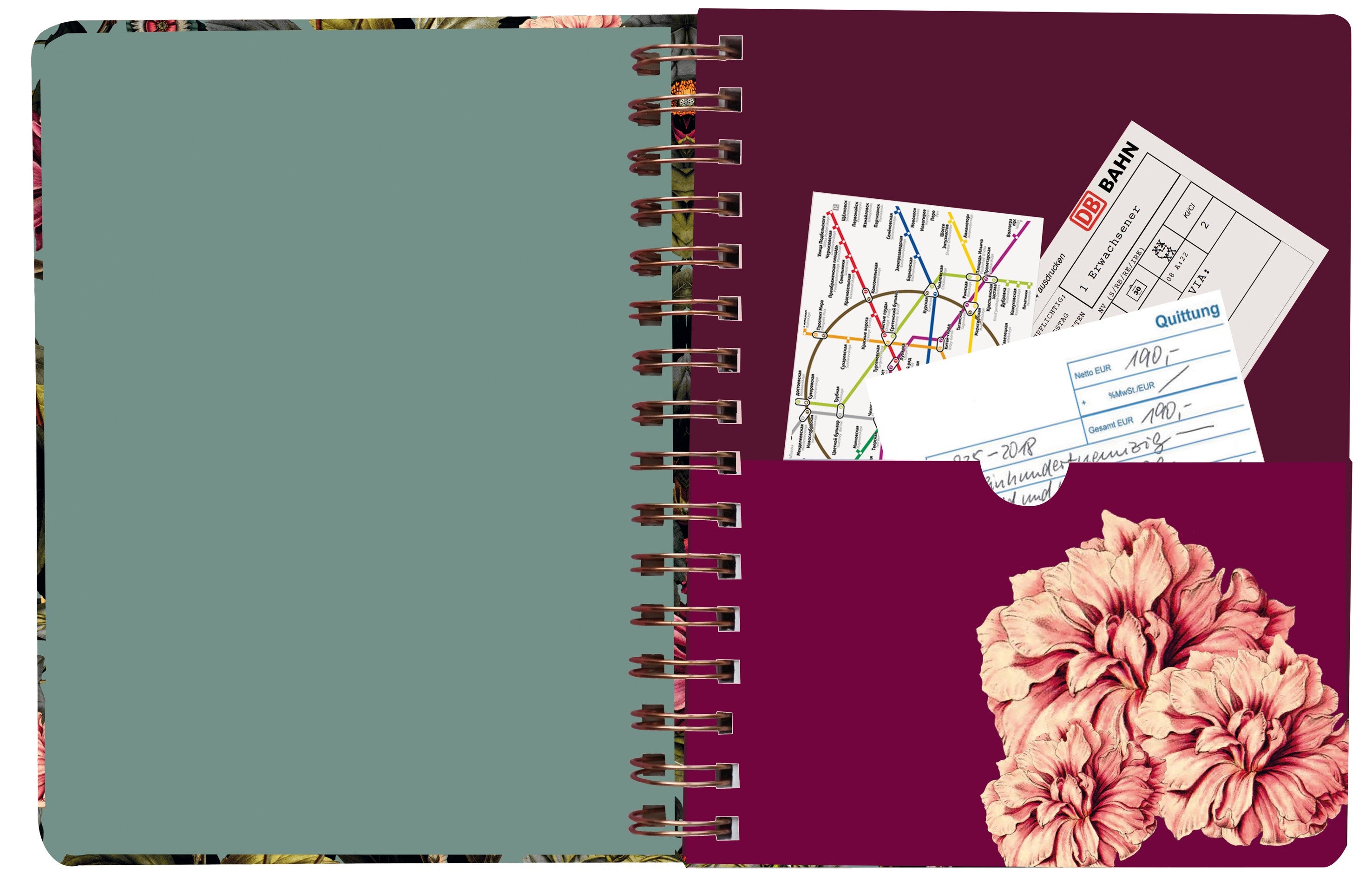 Ringbuch Passionsblume mit Initialen-Patch