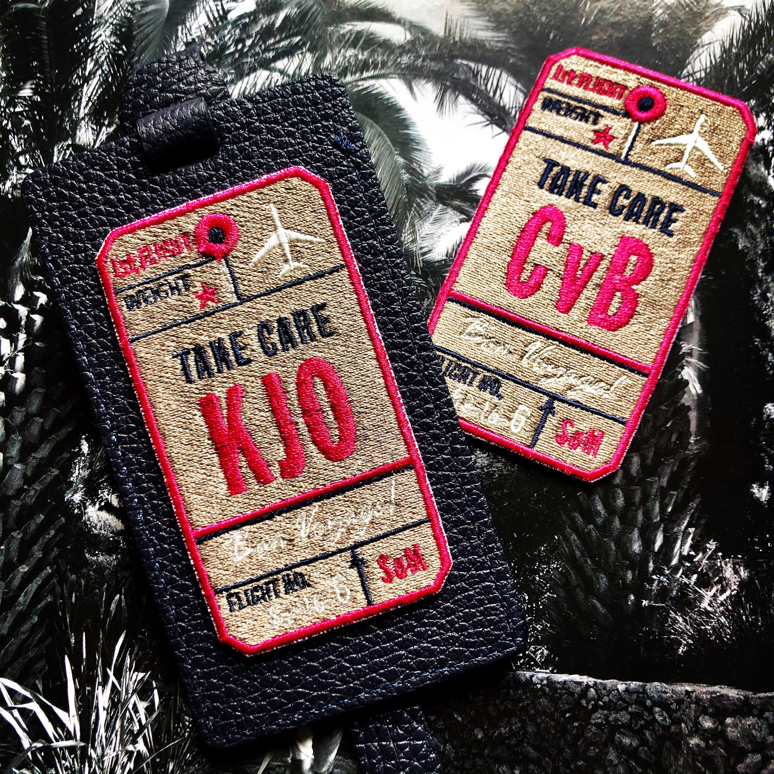 Gepäckanhänger AIR TICKET · beige · personalisierbar