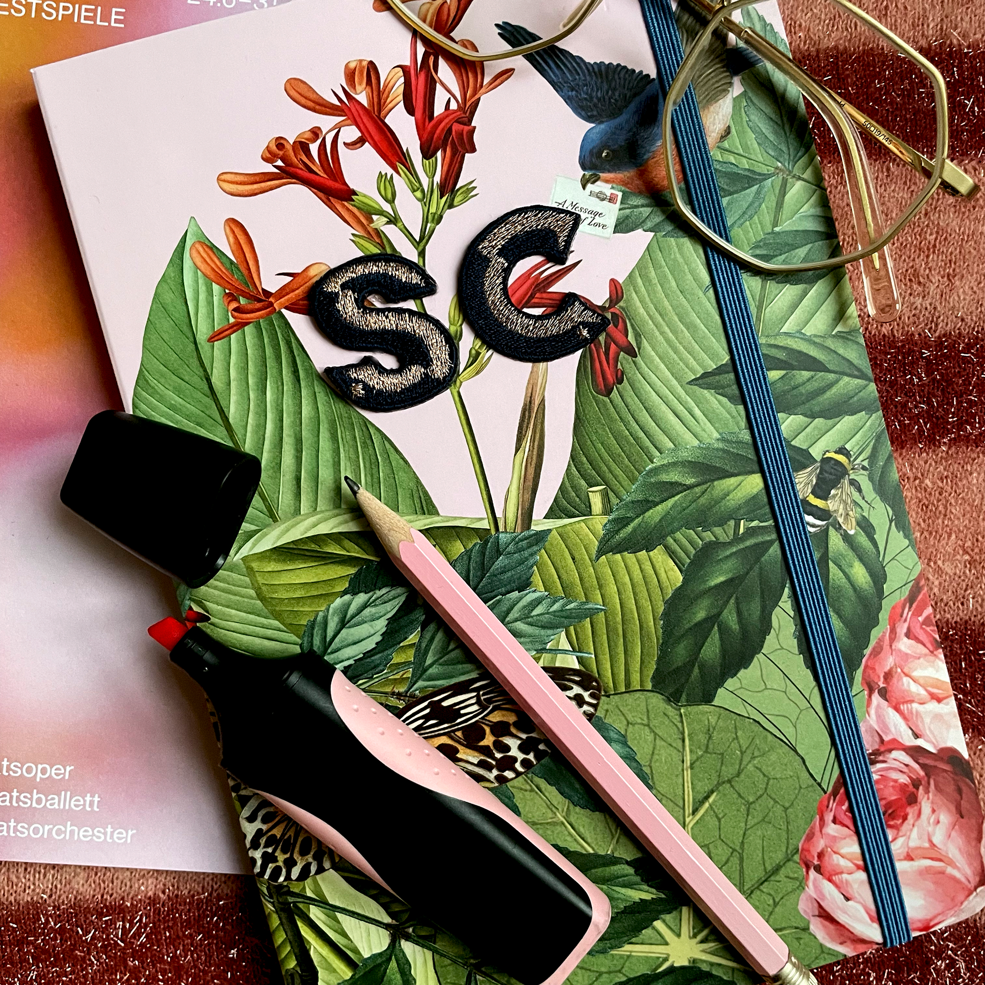 Label SINGLE LETTER MINI · NAVY/ROSÉGOLD