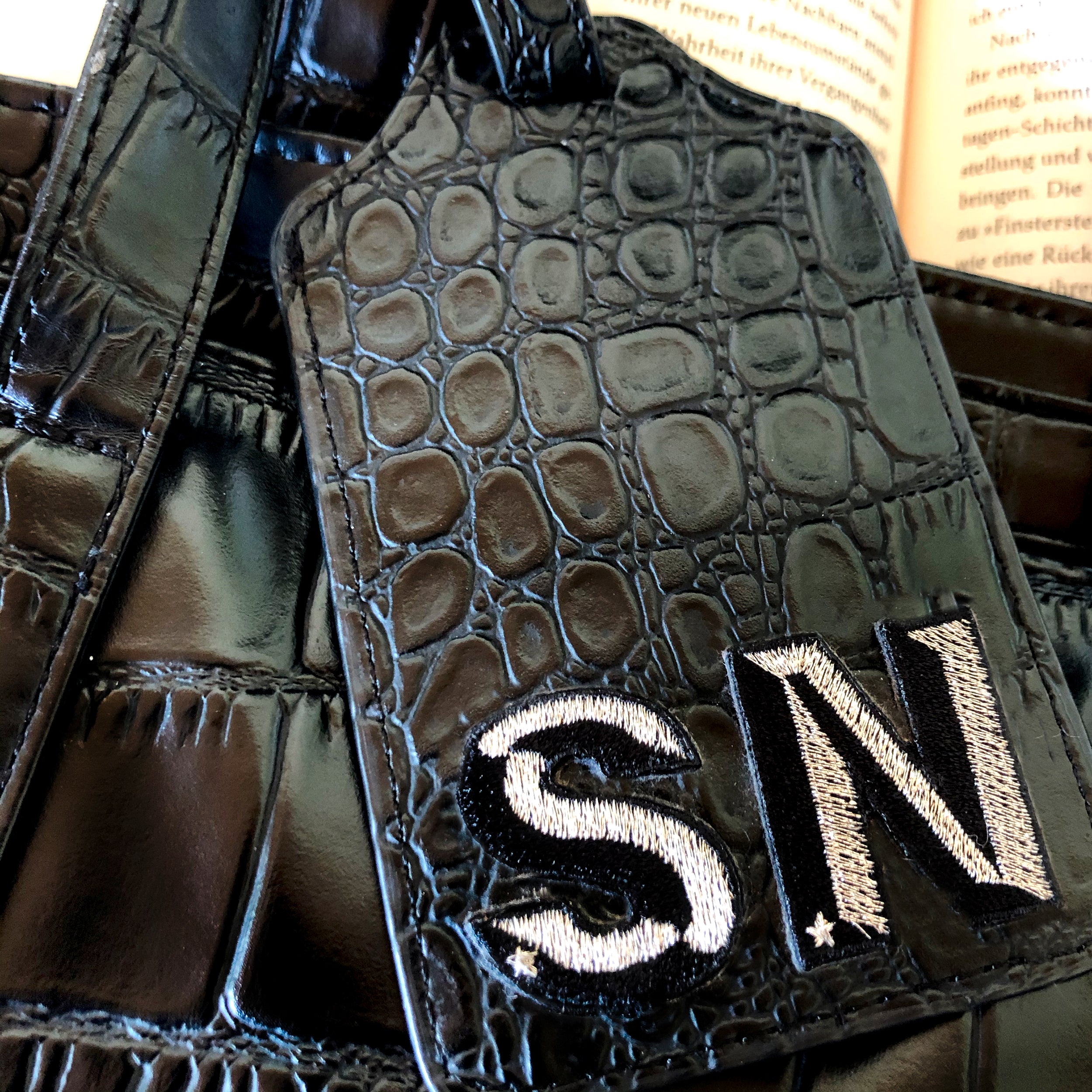 Label SINGLE LETTER MINI · schwarz/silber