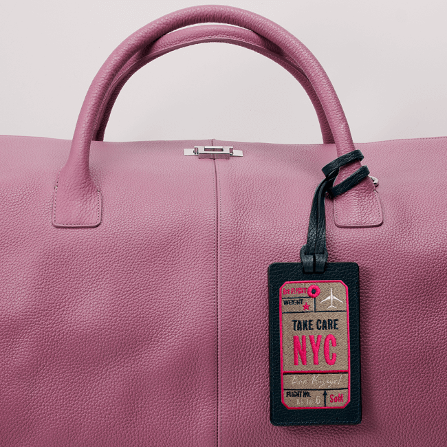 Gepäckanhänger AIR TICKET · beige · personalisierbar