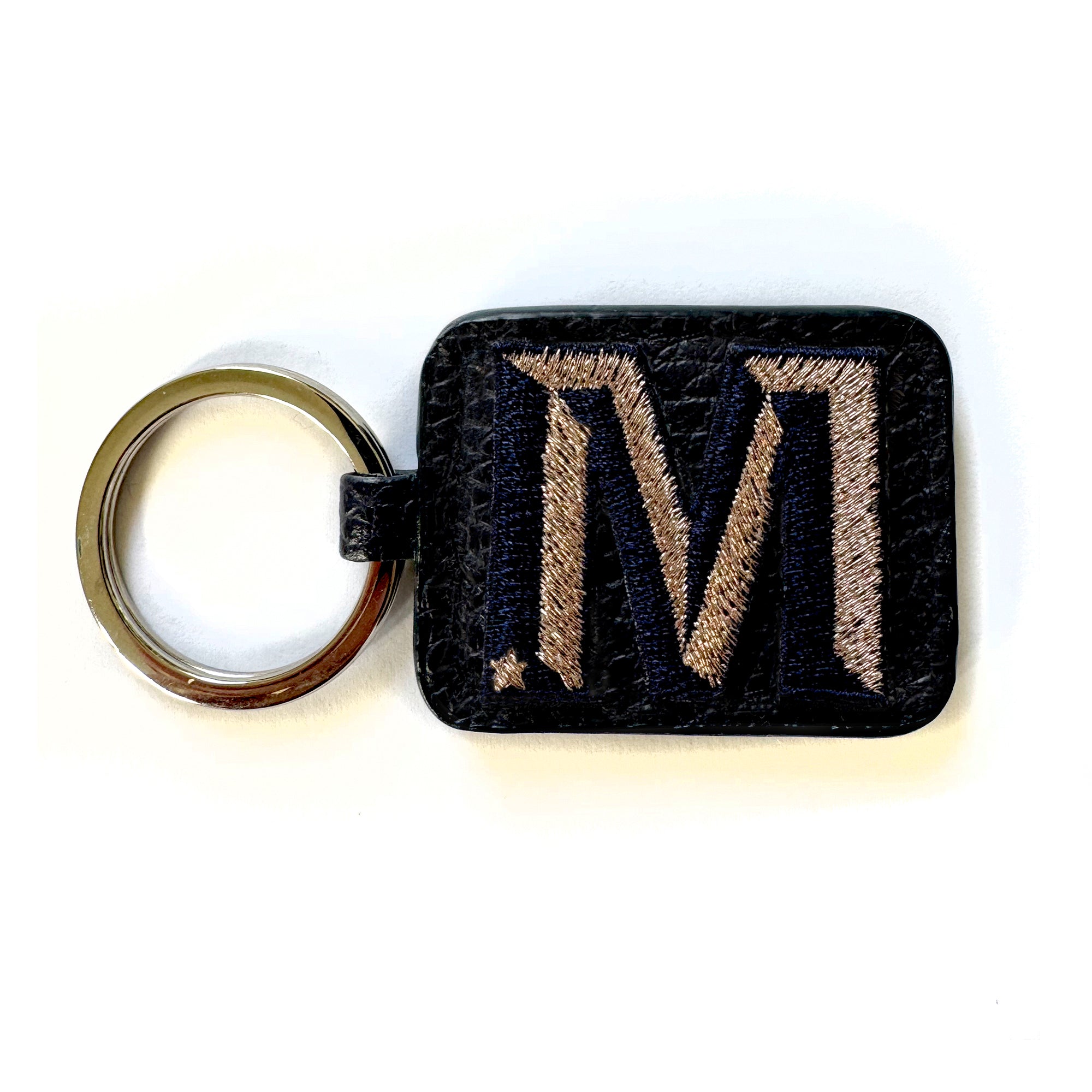 Schlüsselanhänger & SINGLE LETTER MINI · NAVY/ROSÉGOLD