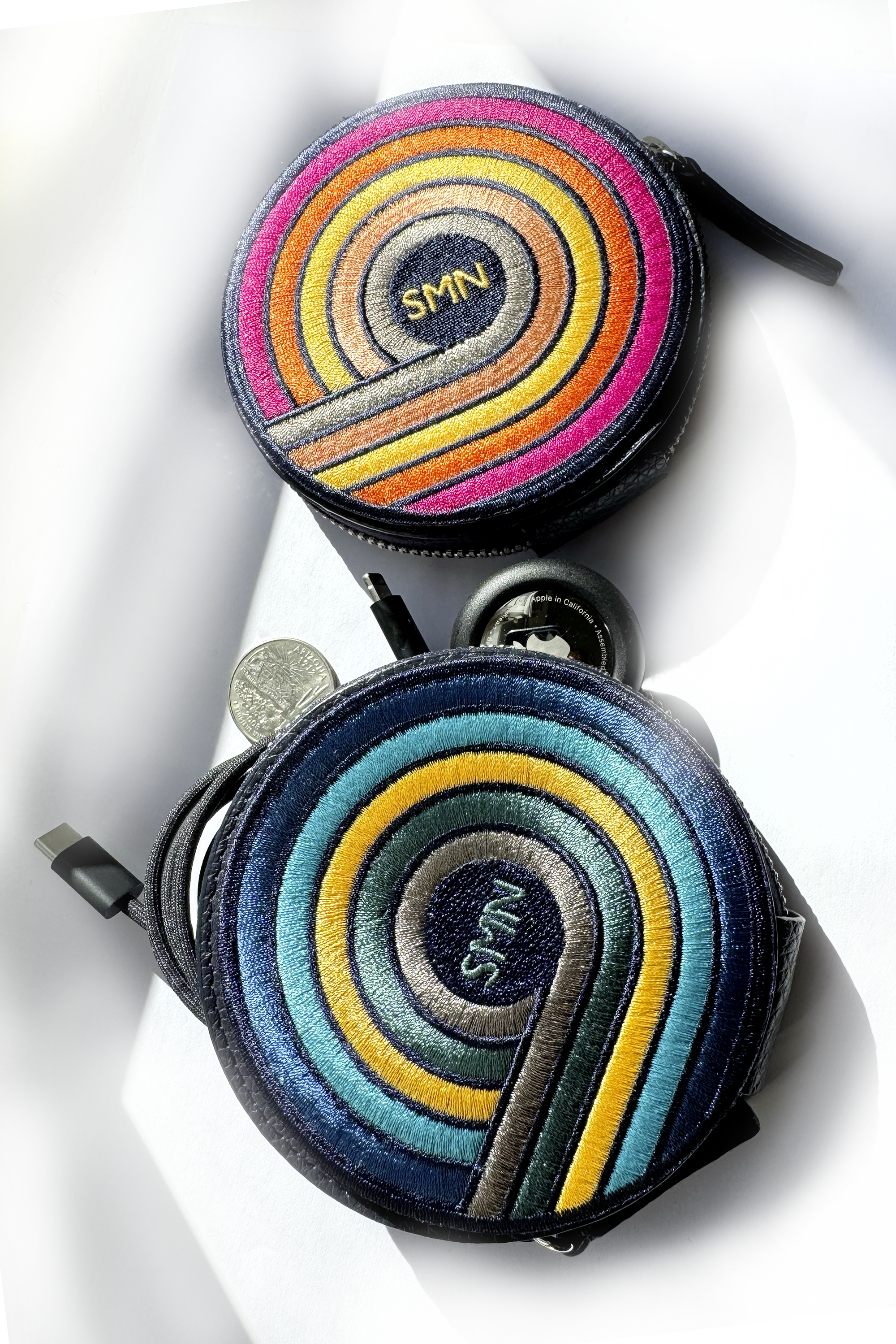 Rundes Etui SPIRAL BLAU