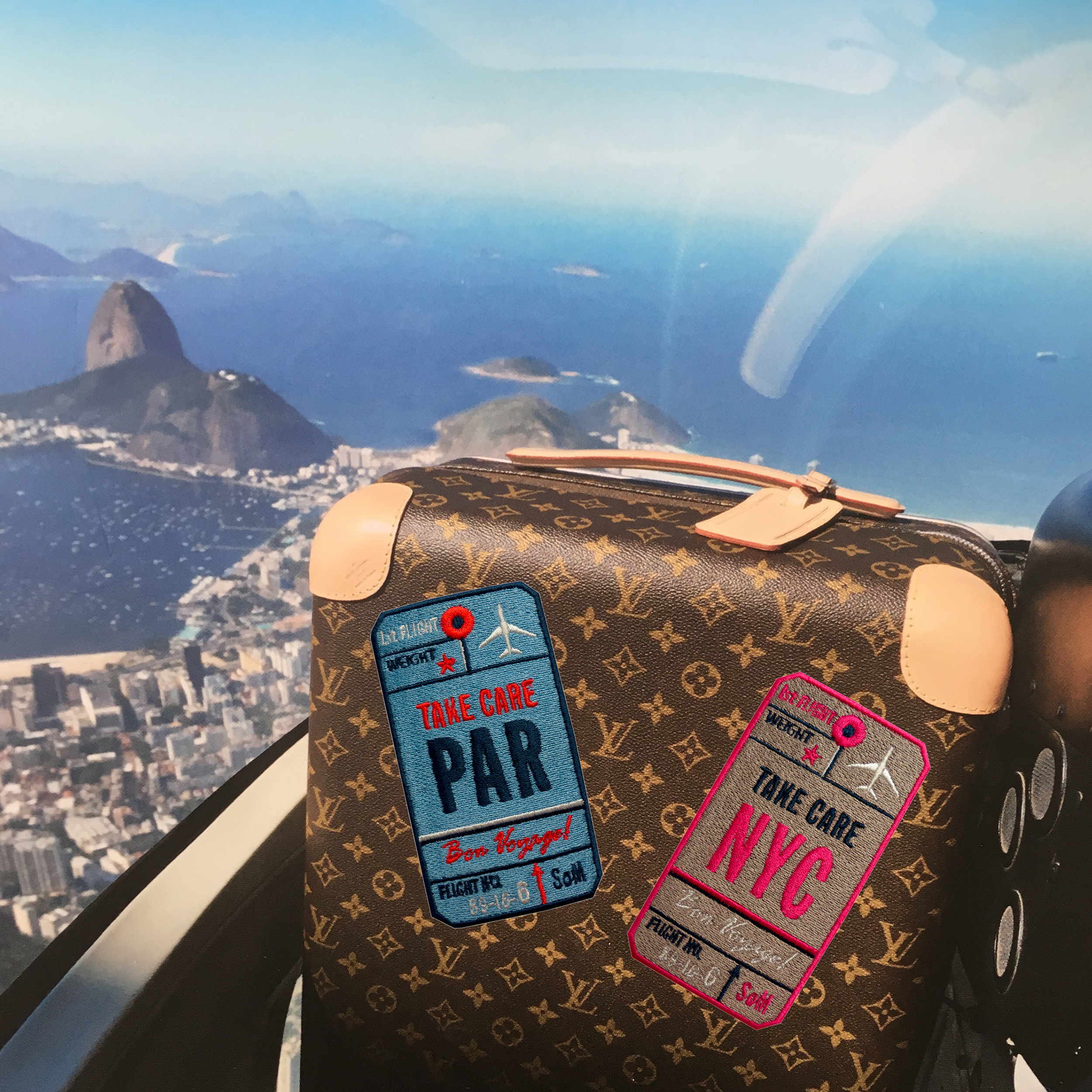 Label AIR TICKET · blau· personalisierbar