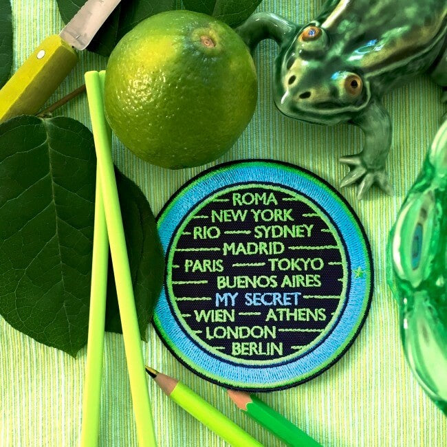 Label CITIES · türkis/grün · personalisierbar