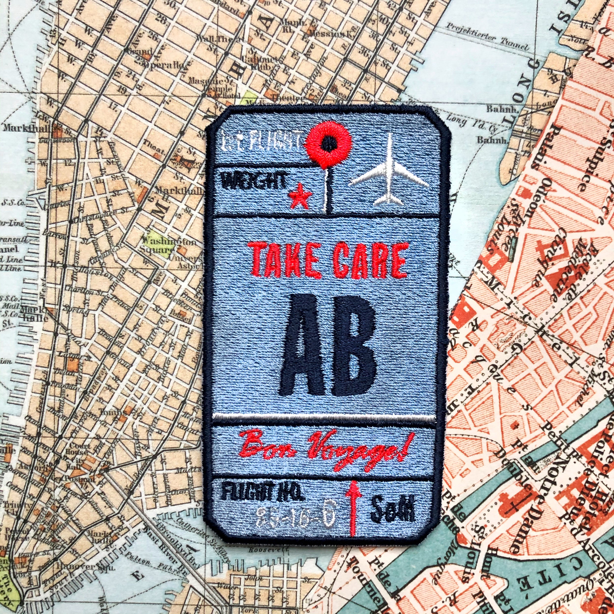 Label AIR TICKET · blau· personalisierbar