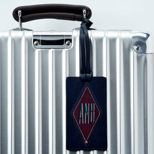 Gepäckanhänger Karo · bordeaux · personalisierbar