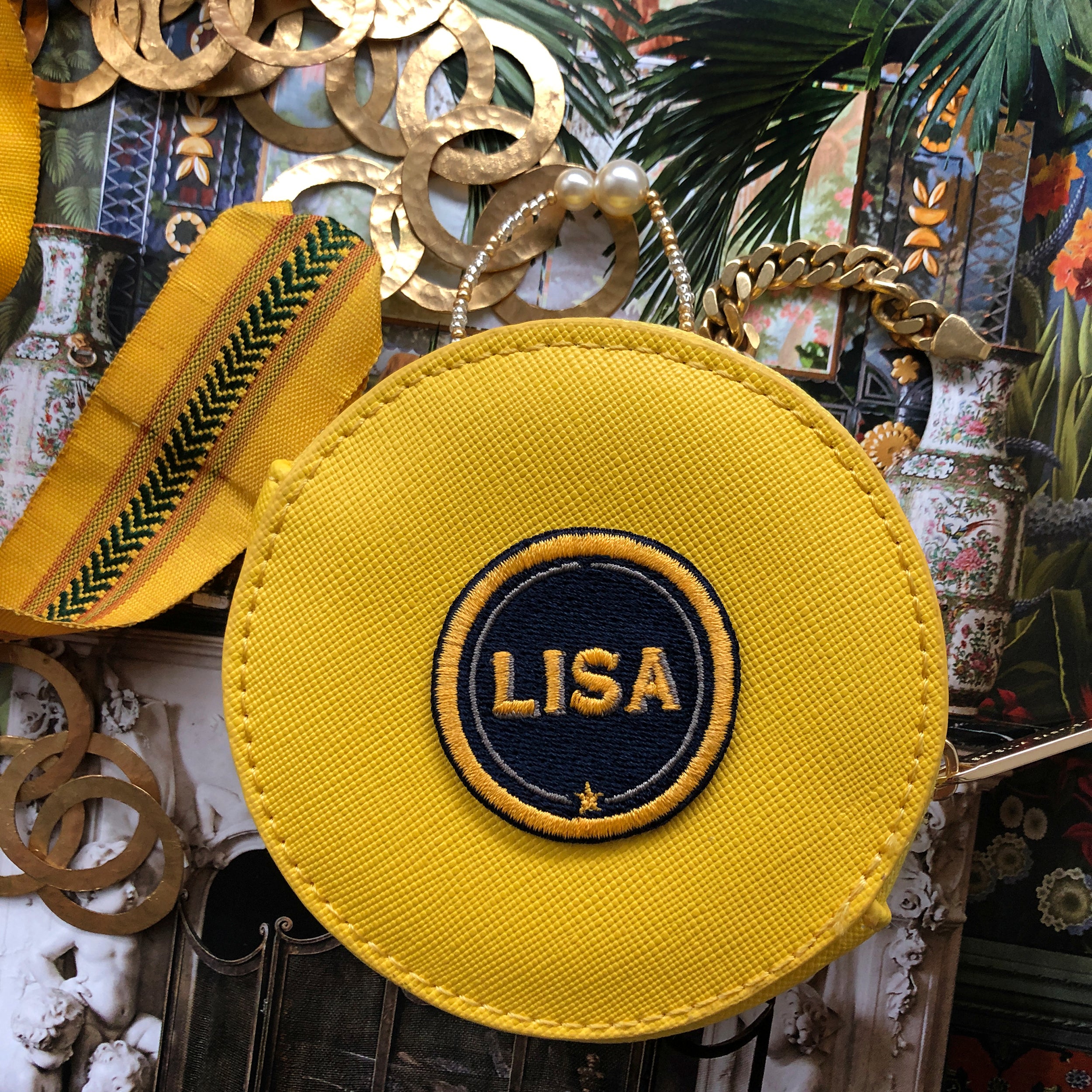 Label INITIALEN · 4cm · gelb/beige · personalisierbar