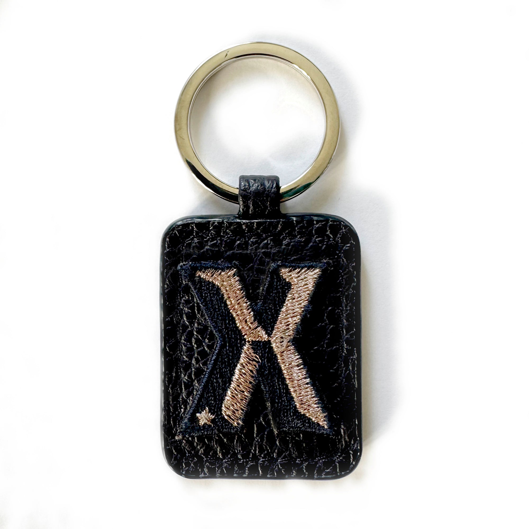 Schlüsselanhänger & SINGLE LETTER MINI · NAVY/ROSÉGOLD