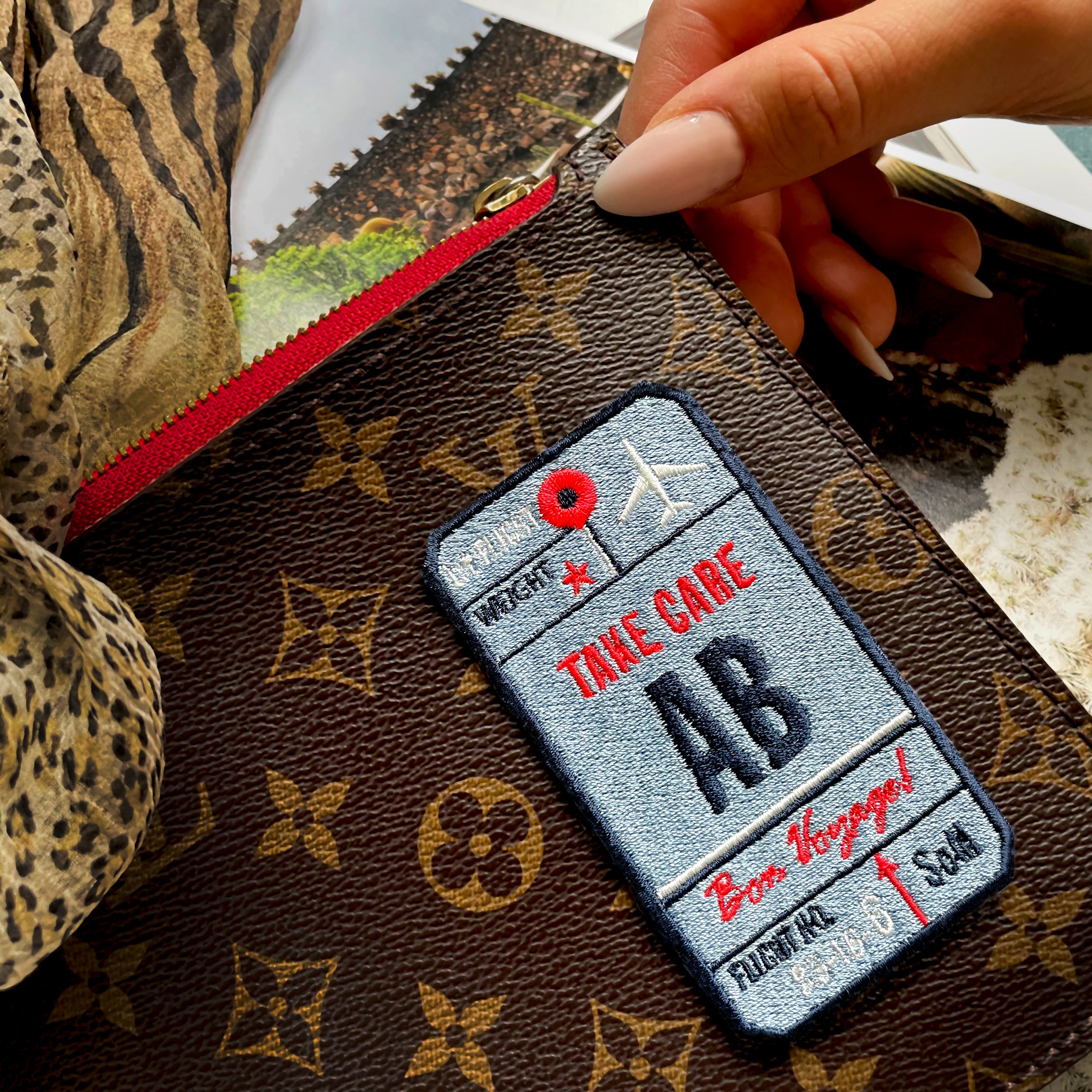 Label AIR TICKET · blau· personalisierbar