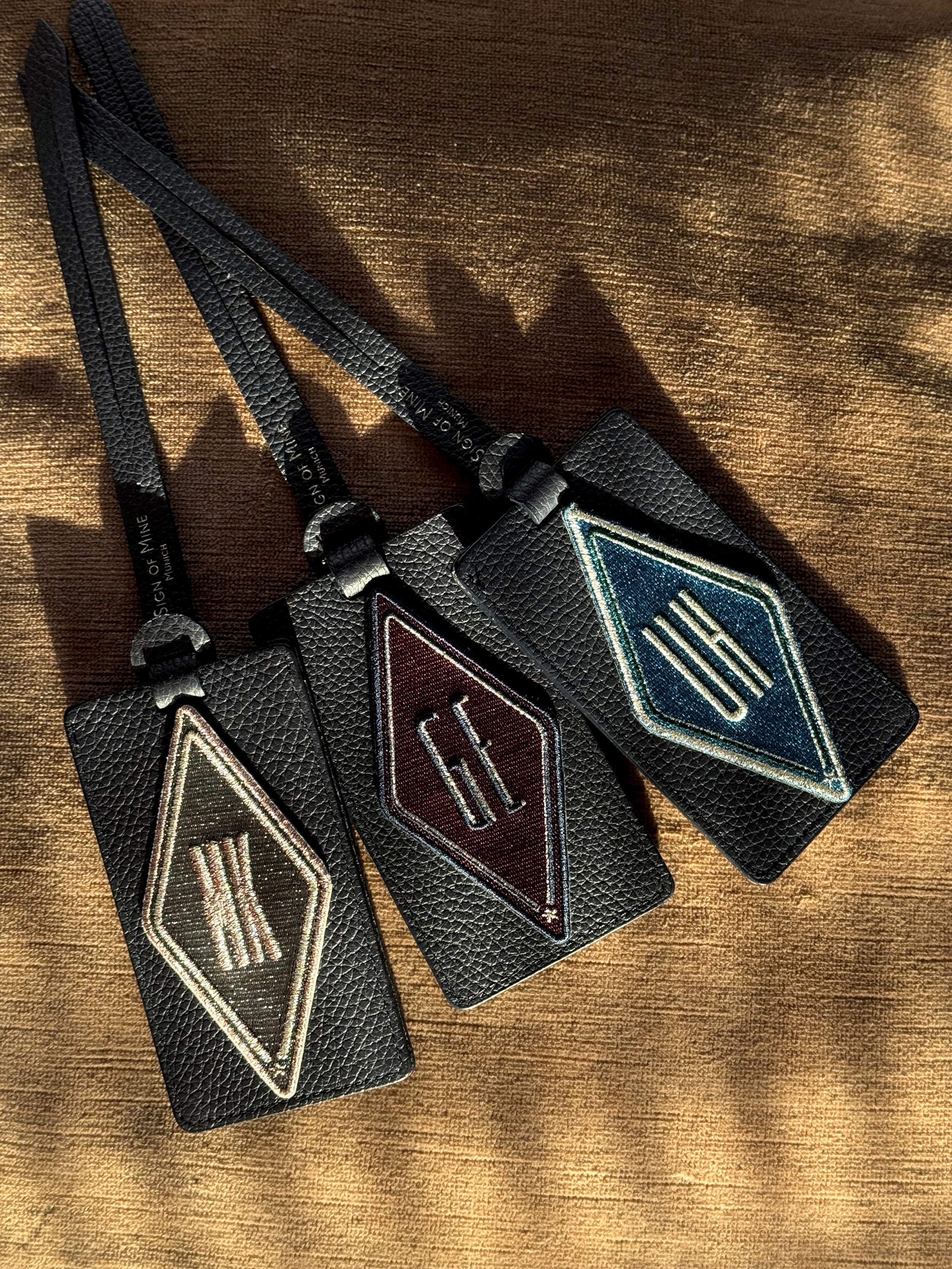 Gepäckanhänger Karo · bordeaux · personalisierbar