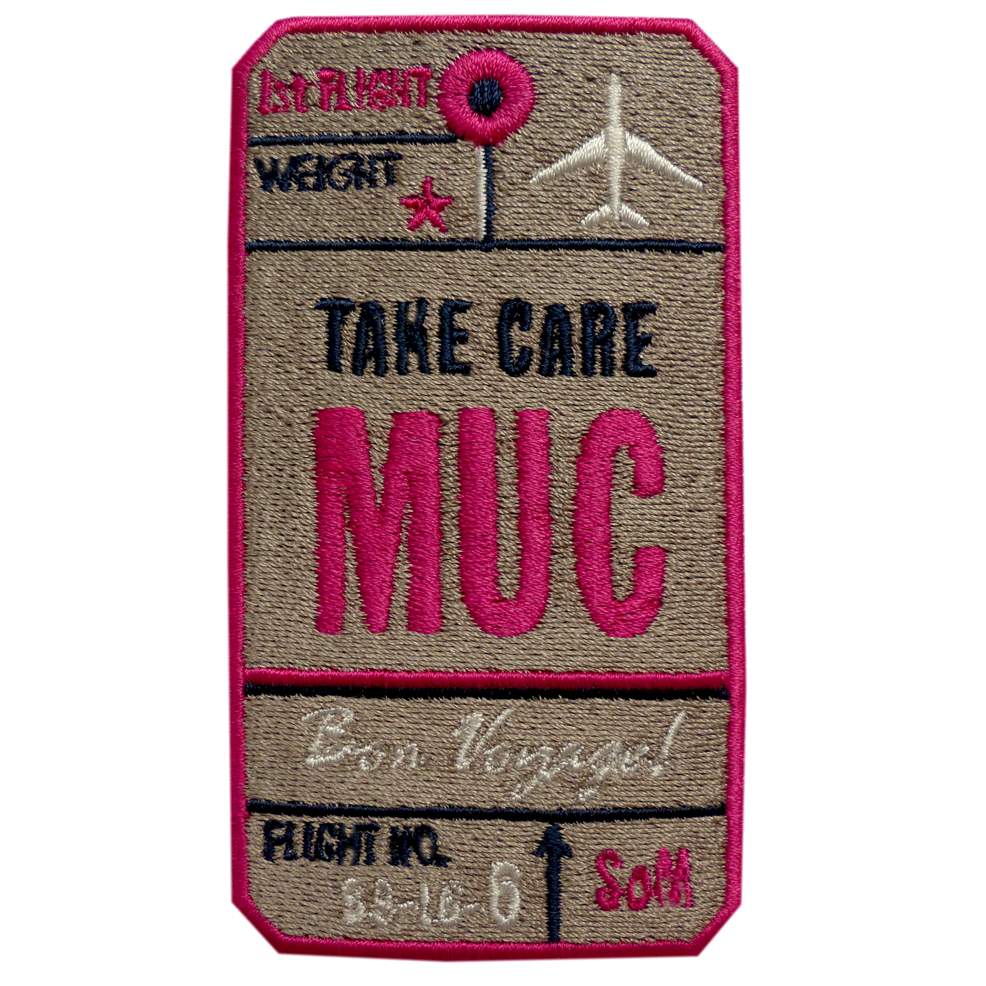 Label AIR TICKET · beige · personalisierbar