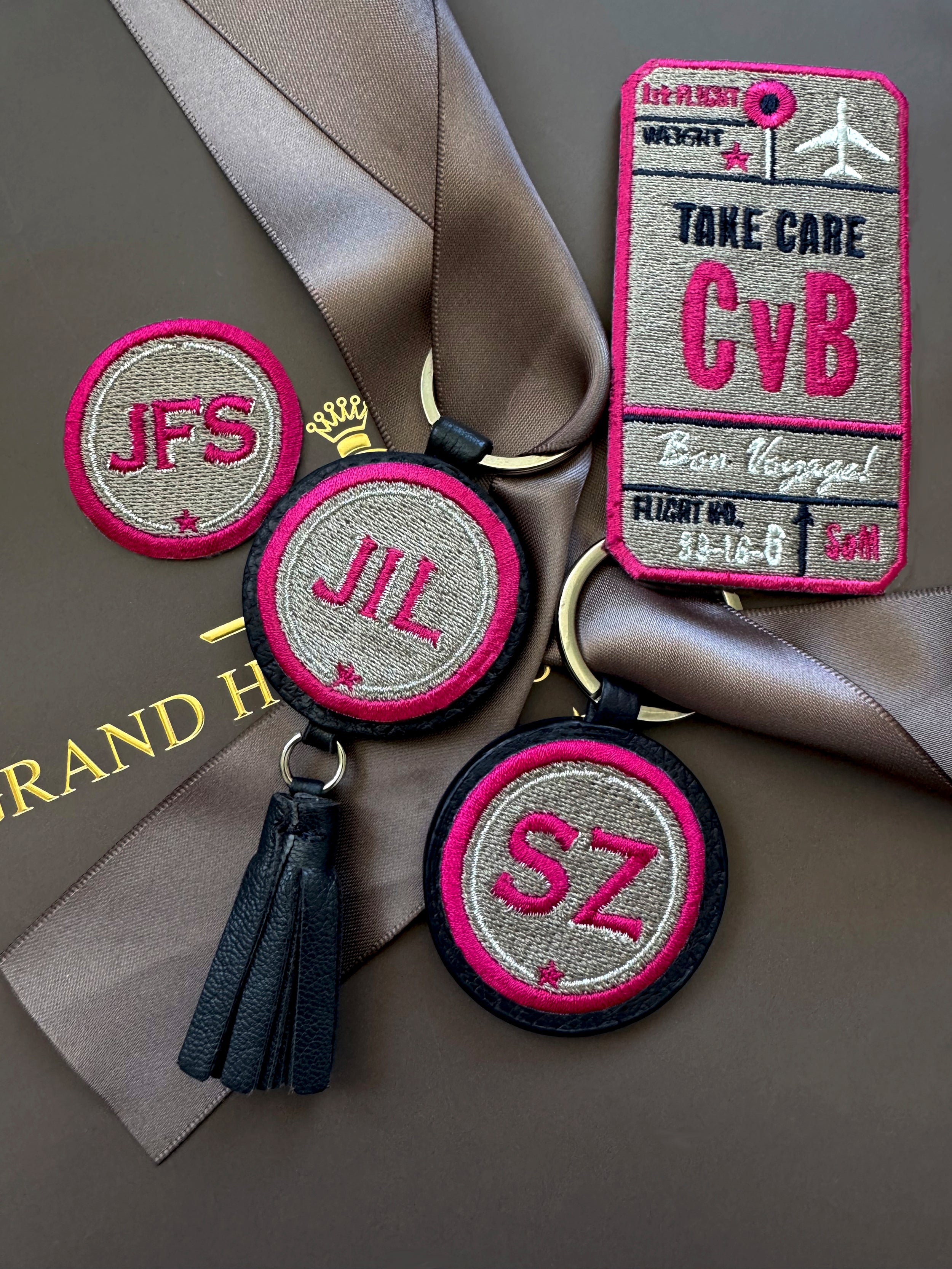 Label AIR TICKET · beige · personalisierbar