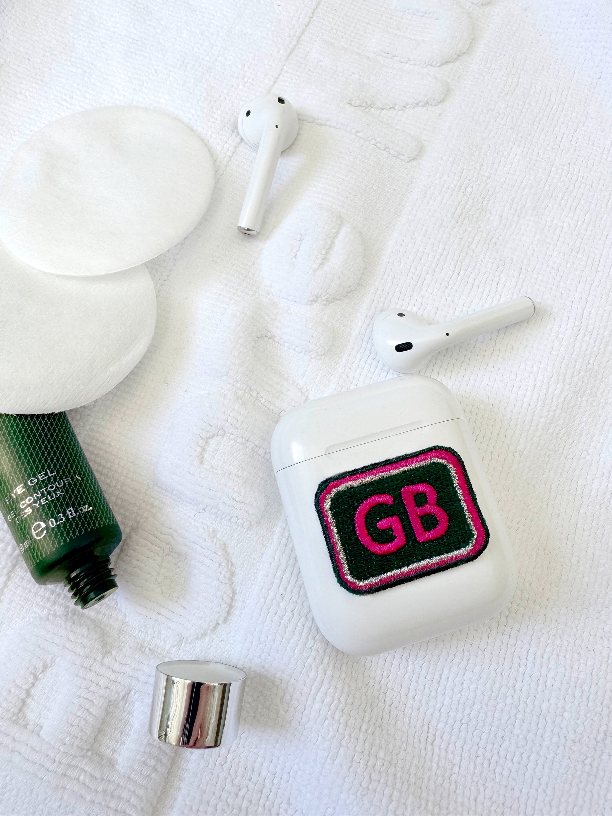 Label Mini Initialen · pink/dunkelgrün