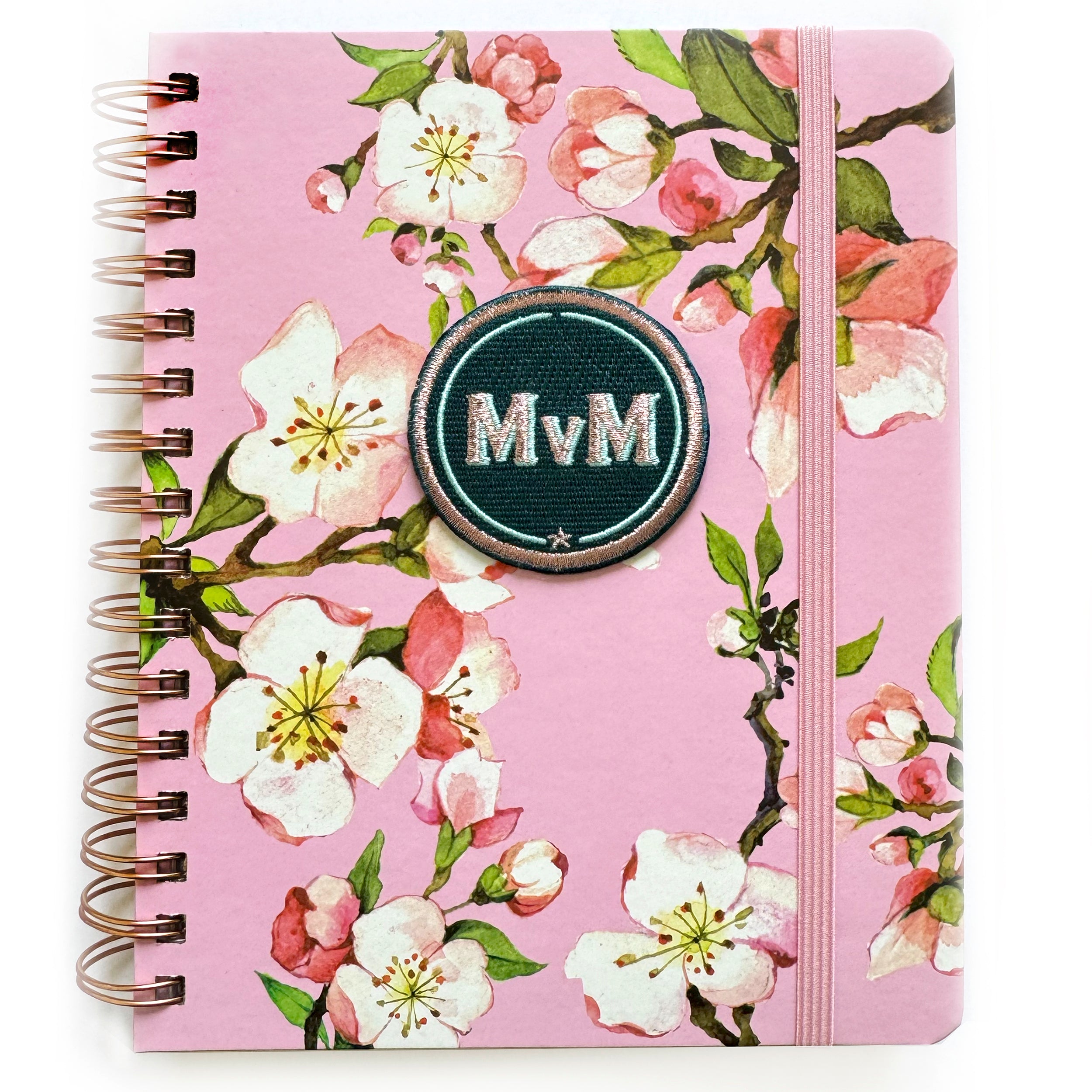 Ringbuch Kirschblüte mit Initialen-Patch