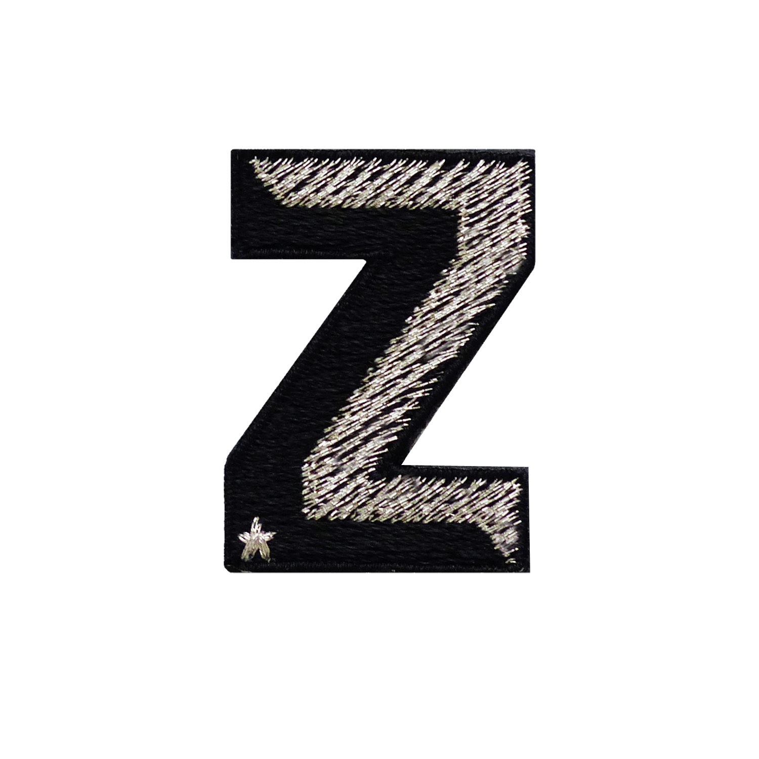 Label SINGLE LETTER MINI · schwarz/silber