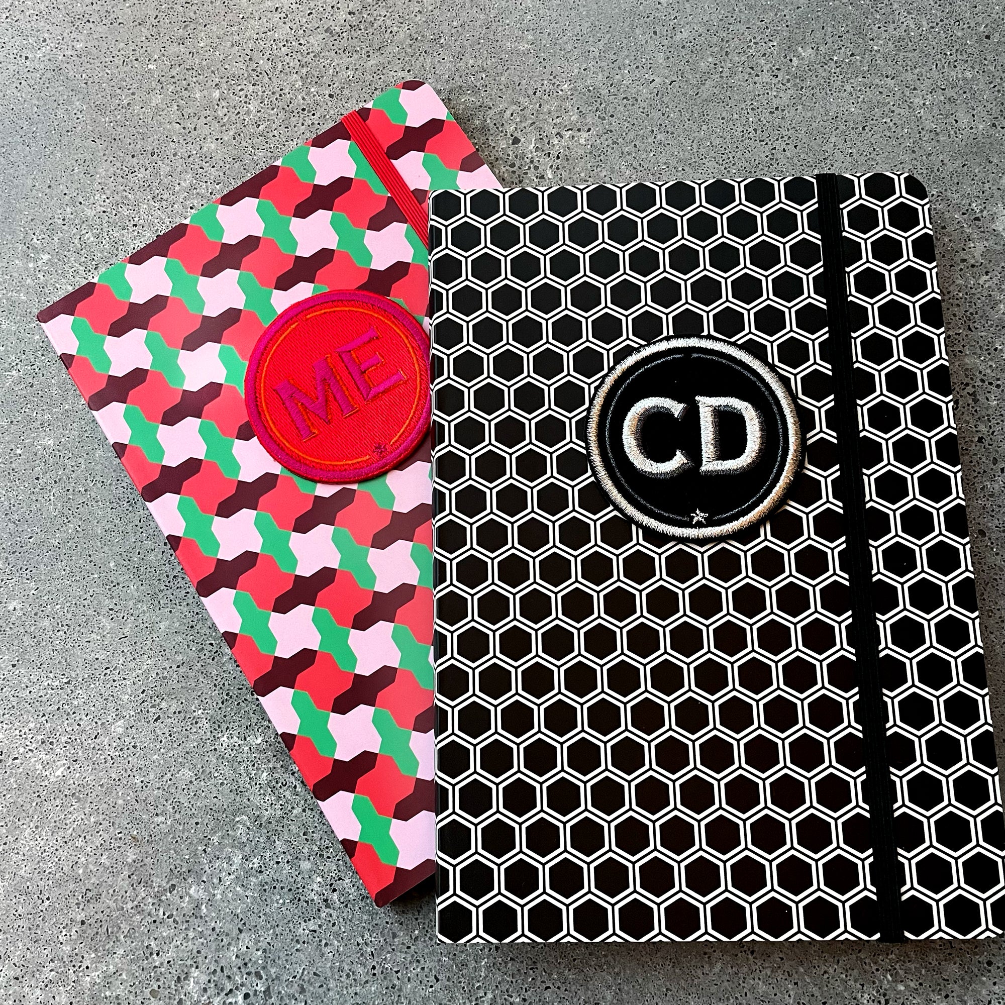 Notizbuch HEXAGON mit Initialen-Patch