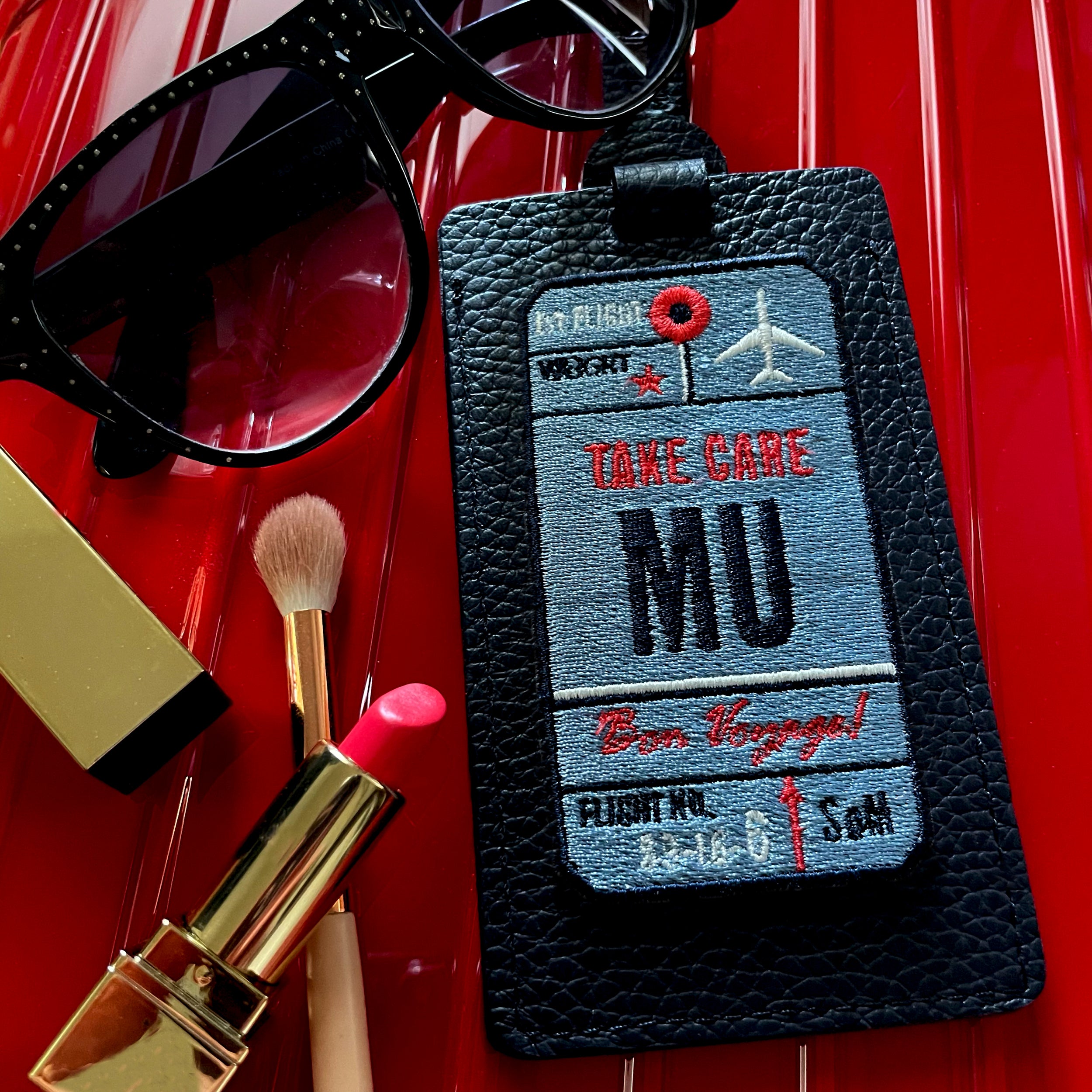 Label AIR TICKET · blau· personalisierbar