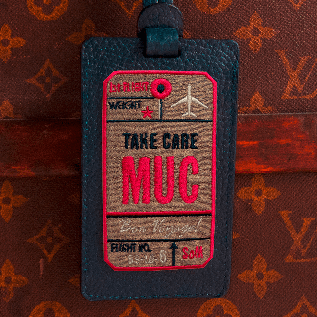 Gepäckanhänger AIR TICKET · beige · personalisierbar