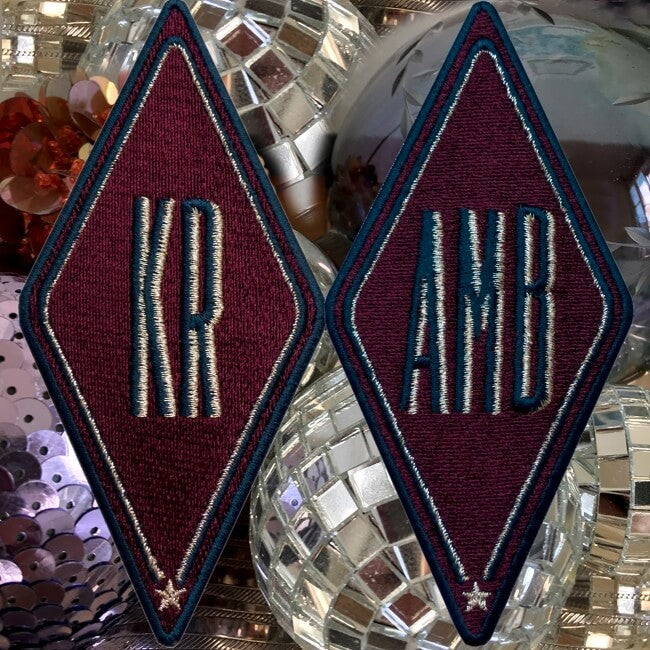 Label Karo · bordeaux · personalisierbar