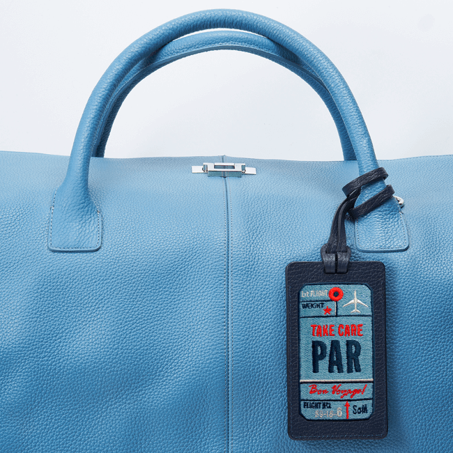 Gepäckanhänger AIR TICKET · blau · personalisierbar