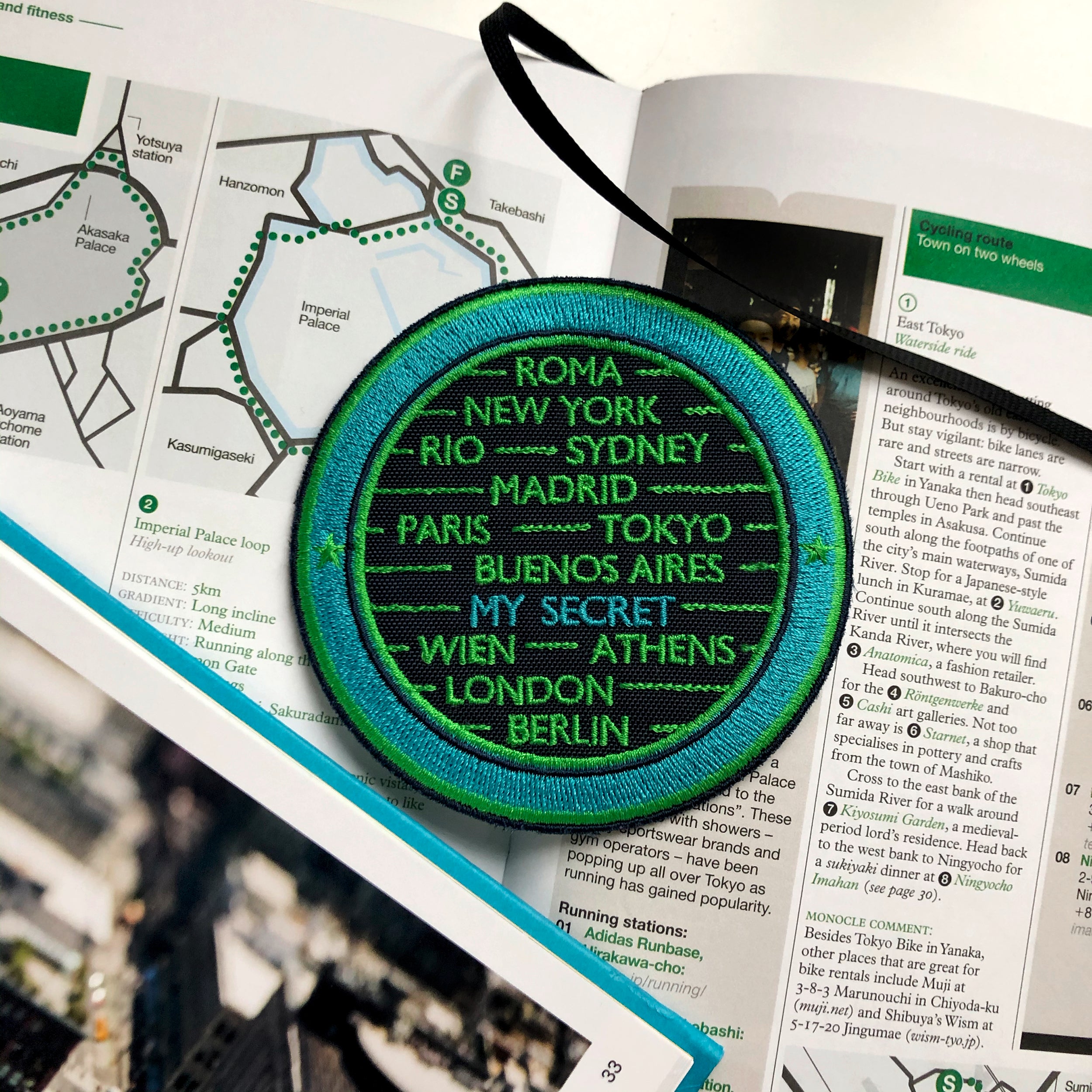 Label CITIES · türkis/grün · personalisierbar