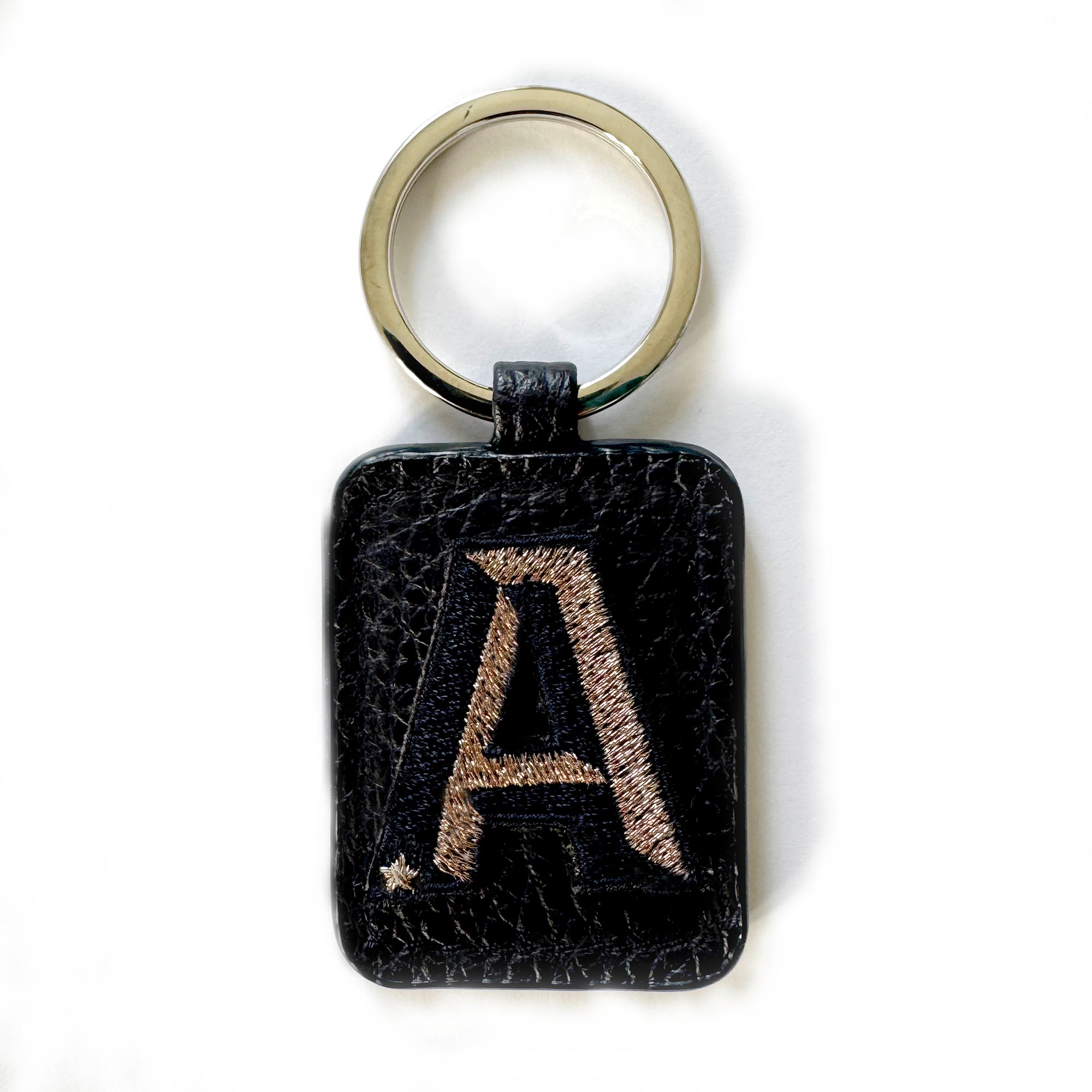 Schlüsselanhänger & SINGLE LETTER MINI · NAVY/ROSÉGOLD