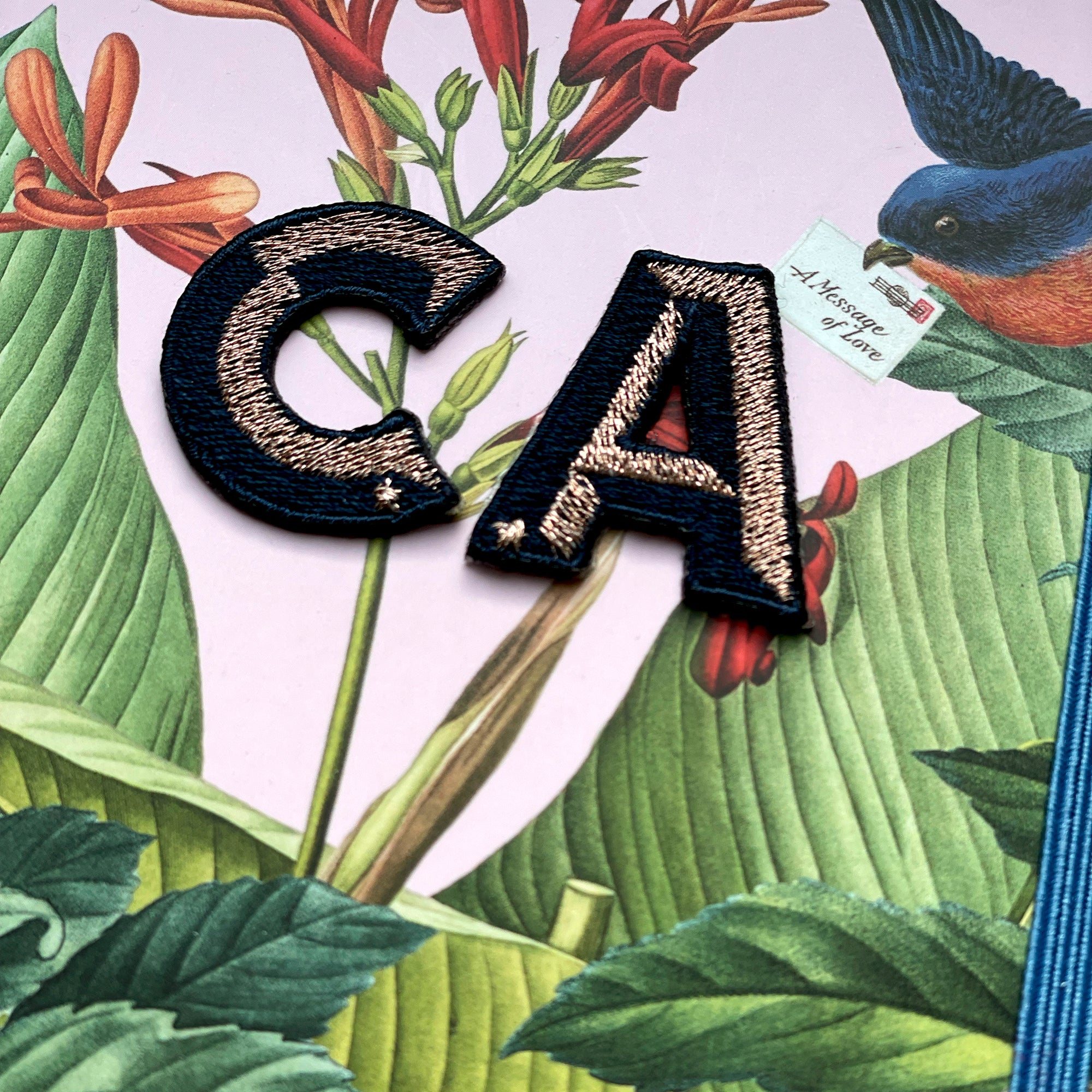 Label SINGLE LETTER MINI · NAVY/ROSÉGOLD