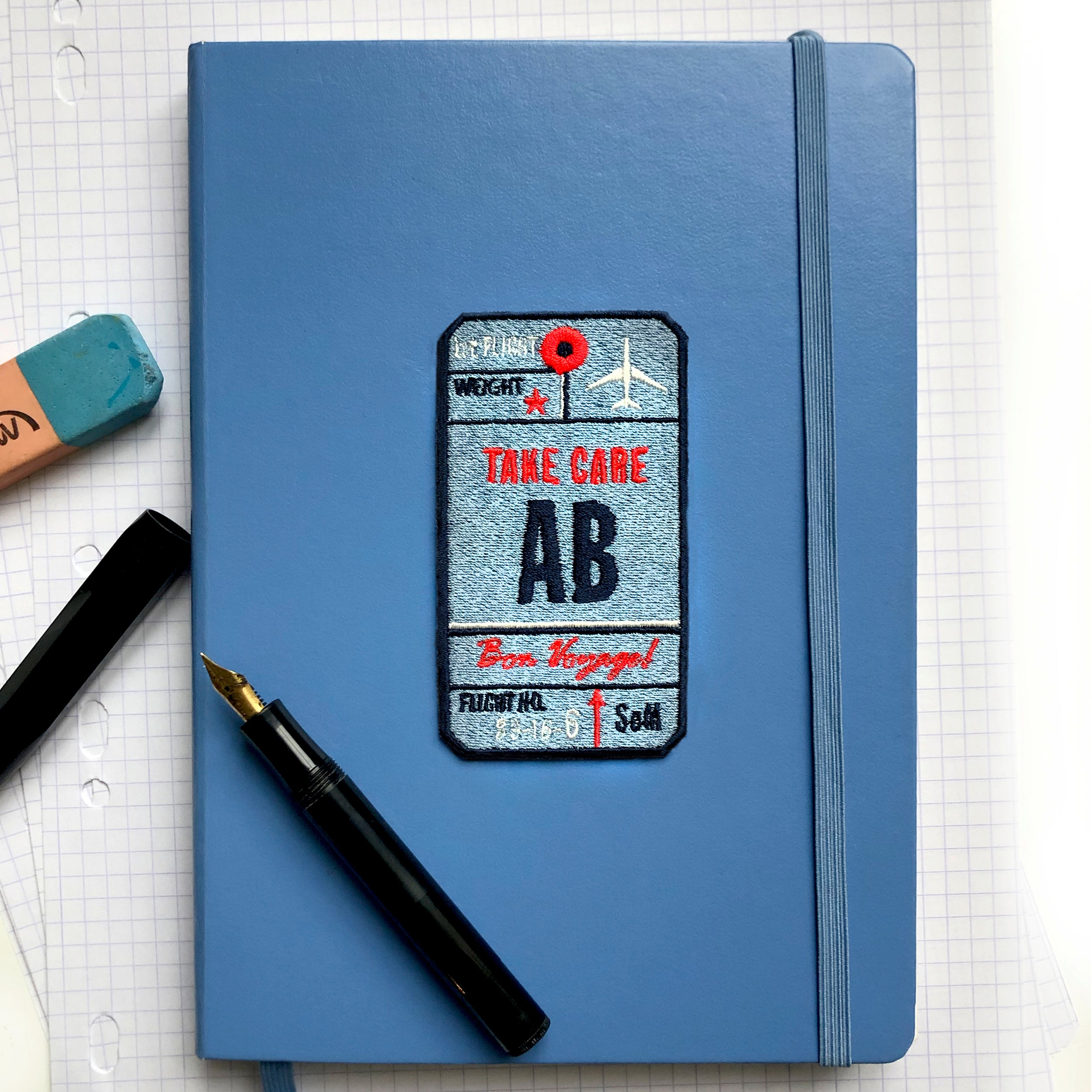 Label AIR TICKET · blau· personalisierbar