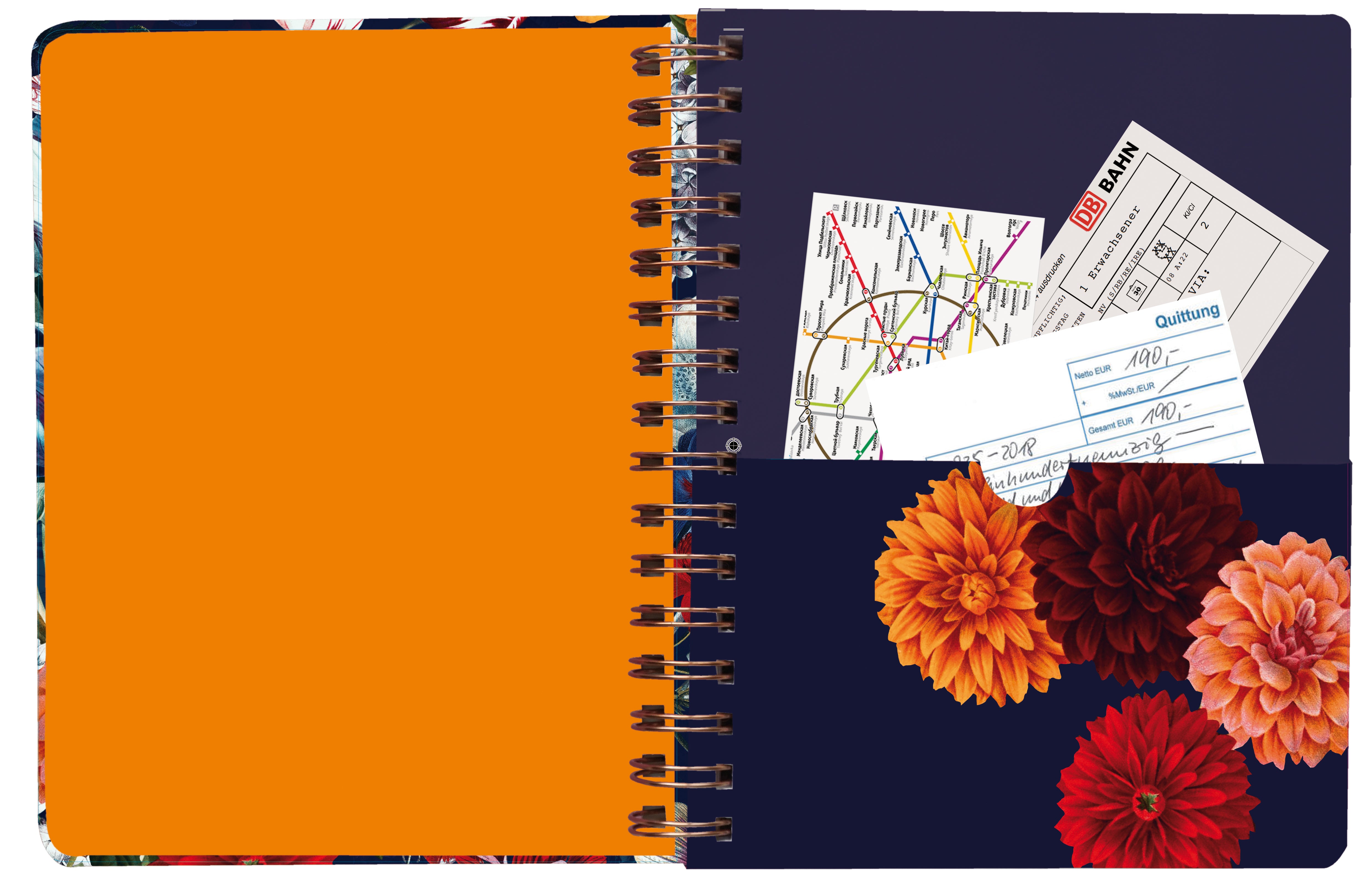 Ringbuch Dahlie mit Initialen-Patch