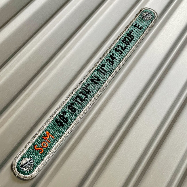 KOFFER PATCH: INITIALEN + GPS KOORDINATEN GRÜN · personalisierbar