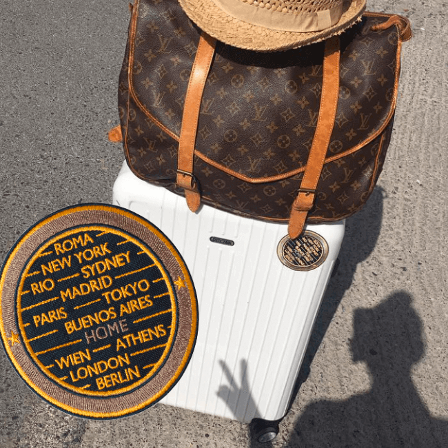 Label CITIES · gelb/beige · personalisierbar