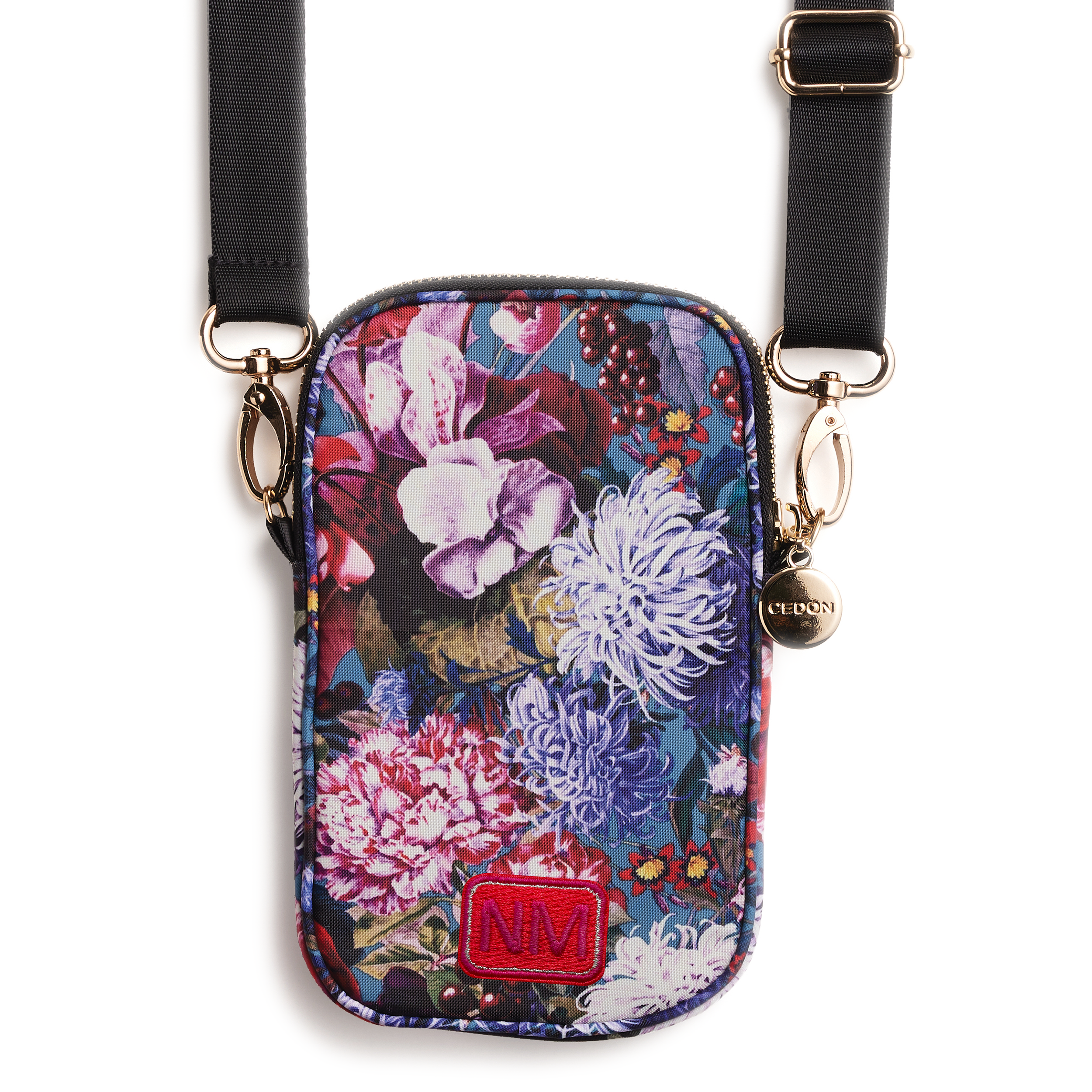 Cross Bag Blumenbouquet mit Initialen-Patch