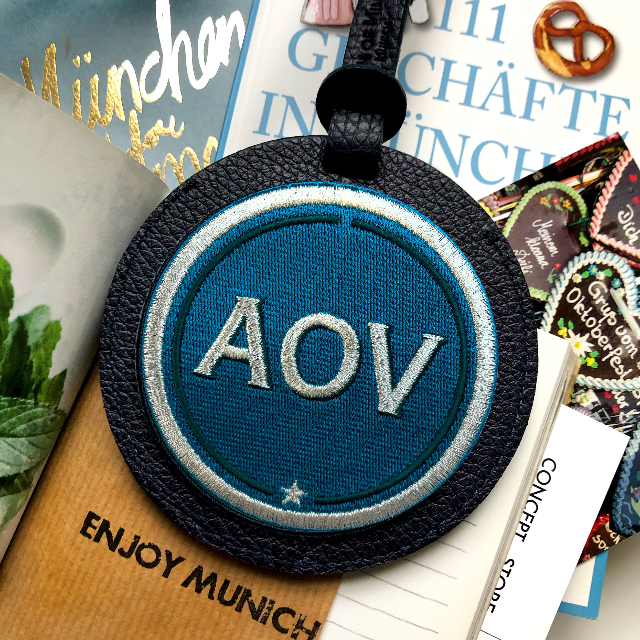 Gepäckanhänger INITIALEN · petrol/Silber