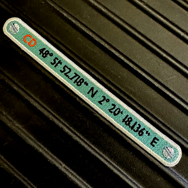 KOFFER PATCH: INITIALEN + GPS KOORDINATEN GRÜN · personalisierbar