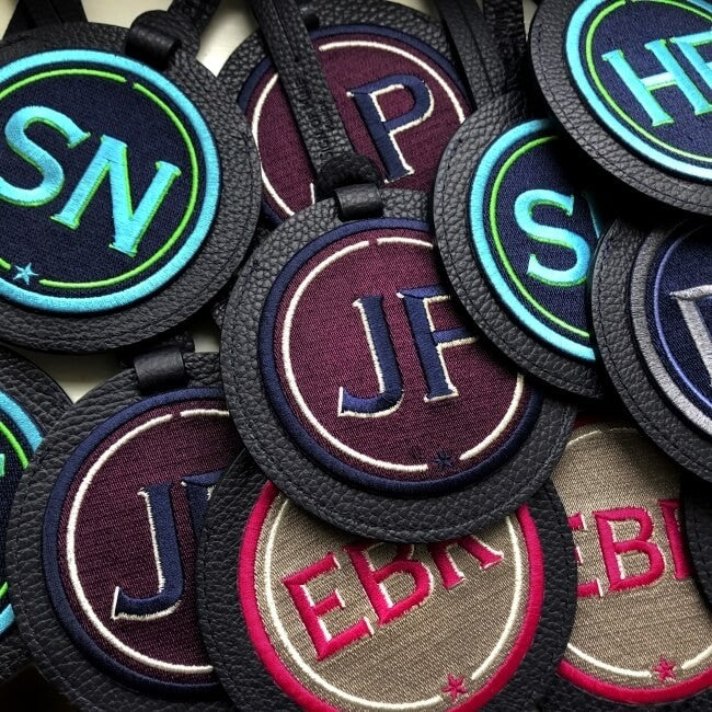 Gepäckanhänger INITIALEN · türkis/grün