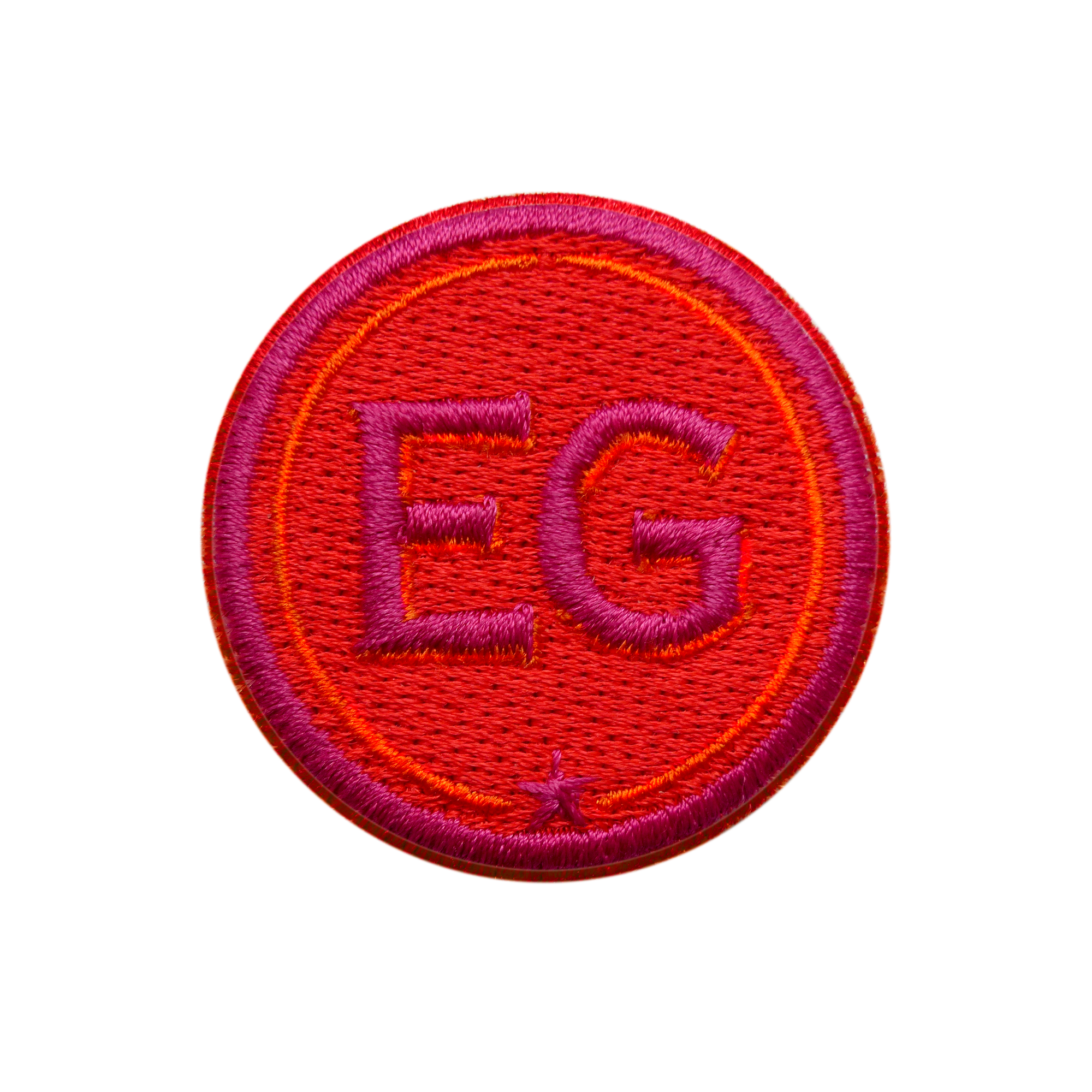 Patch INITIALS · 4cm · red/pink· customizable