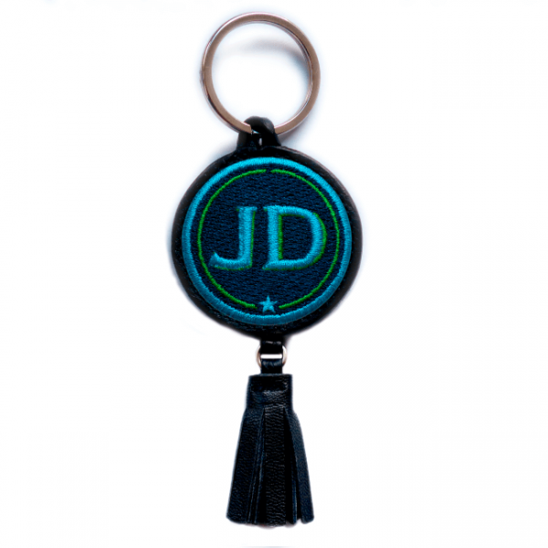 Key ring INITIALS · turquoise/green · with tassel · customizable