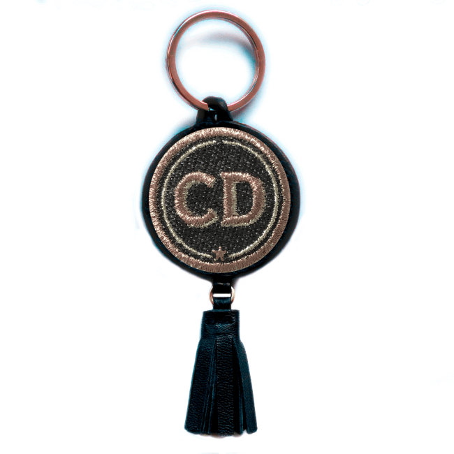 Key ring INITIALS · grey/metallic · with tassel · customizable