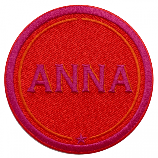 Label INITIALEN · 9cm · rot/pink · personalisierbar