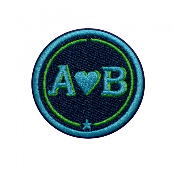 Label LOVE 4cm · turquoise/green · customizable