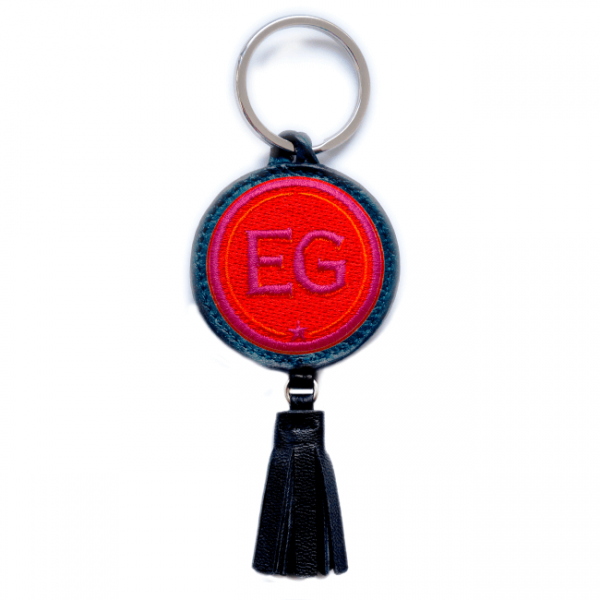 Schlüsselanhänger INITIALEN · rot/pink · mit Tassel · personalisierbar