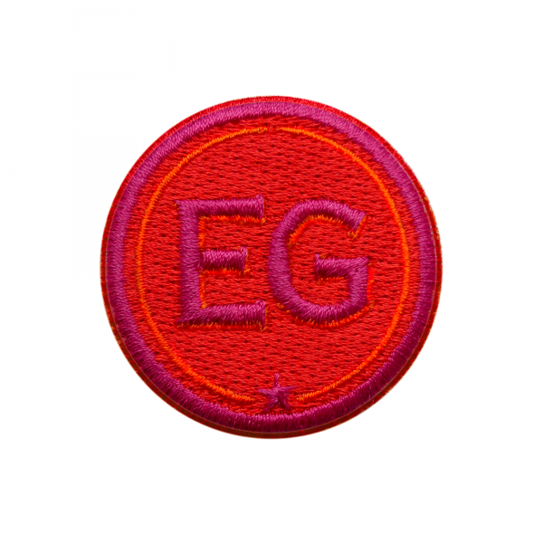 Patch INITIALS · 4cm · red/pink· customizable