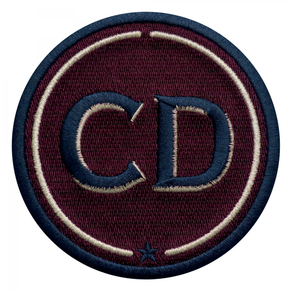 Patch INITIALS · 9cm · bordeaux · customizable